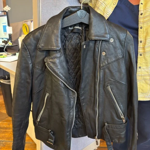 Harley-Davidson Black Leather Motorcycle Jacket - Picture 1 of 9